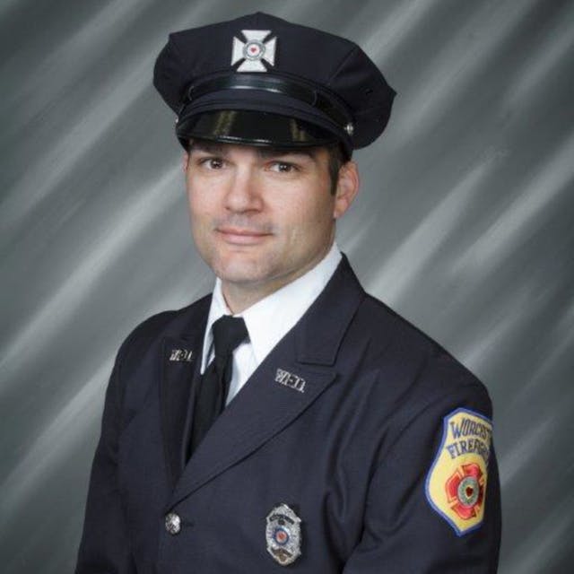 Worcester Fire Lt. Jason Menard, who died in the line of duty in November 2019.