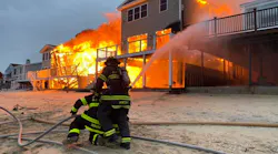 Flames engulfed two homes on the beach in Old Saybrook.