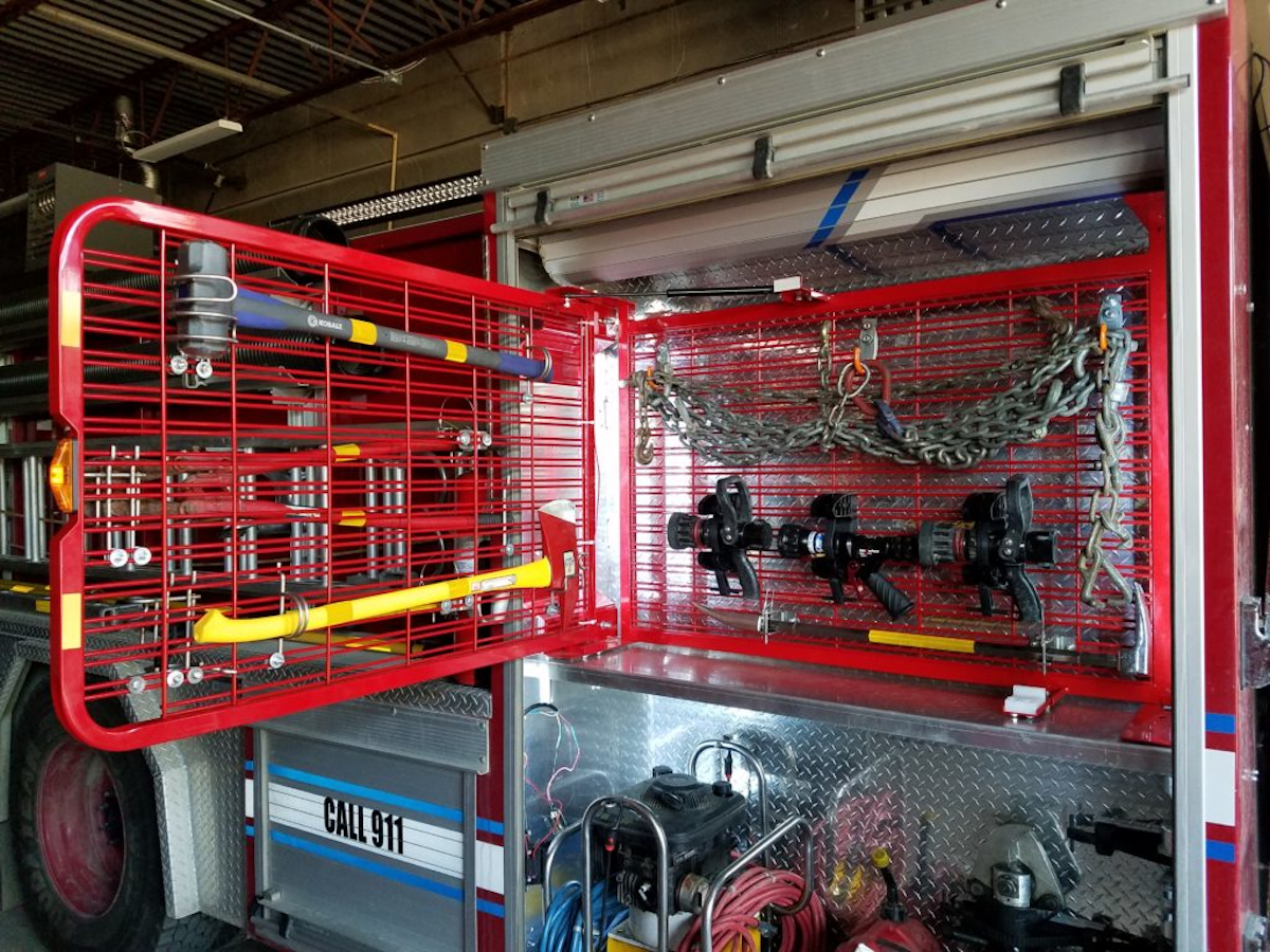 GearGrid SwingOut Tool Grid From Fire Station Gear Lockers PPE