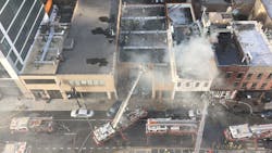 FDNY firefighters responded to a three-alarm blaze at the Xi'an Famous Foods location in the Long Island City area of Queens on Thursday. FDNY firefighters responded to a three-alarm blaze at the Xi'an Famous Foods location in the Long Island City area of Queens on Thursday.