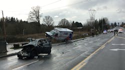 A Vancouver, WA, man was killed after he collided with an AMR ambulance in Clark County on Tuesday, injuring two paramedics. A Vancouver, WA, man was killed after he collided with an AMR ambulance in Clark County on Tuesday, injuring two paramedics.