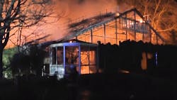 A massive fire at the Krefeld Zoo in Dusseldorf, Germany, killed more than 30 animals early Wednesday. A massive fire at the Krefeld Zoo in Dusseldorf, Germany, killed more than 30 animals early Wednesday.