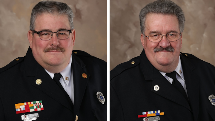 Former Cranberry Township, PA, Fire Chief Mark Nanna (left) and his brother, Lee, the fire company's former president.