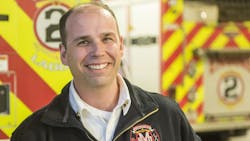 Retiring Middletown, RI, Fire Chief Peter Faerber.