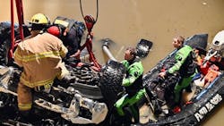 Fort Worth Fire Department crews work to remove a pickup truck from the Trinity River after a fatal accident on Friday, Jan. 17, 2020. Fort Worth Fire Department crews work to remove a pickup truck from the Trinity River after a fatal accident on Friday, Jan. 17, 2020.