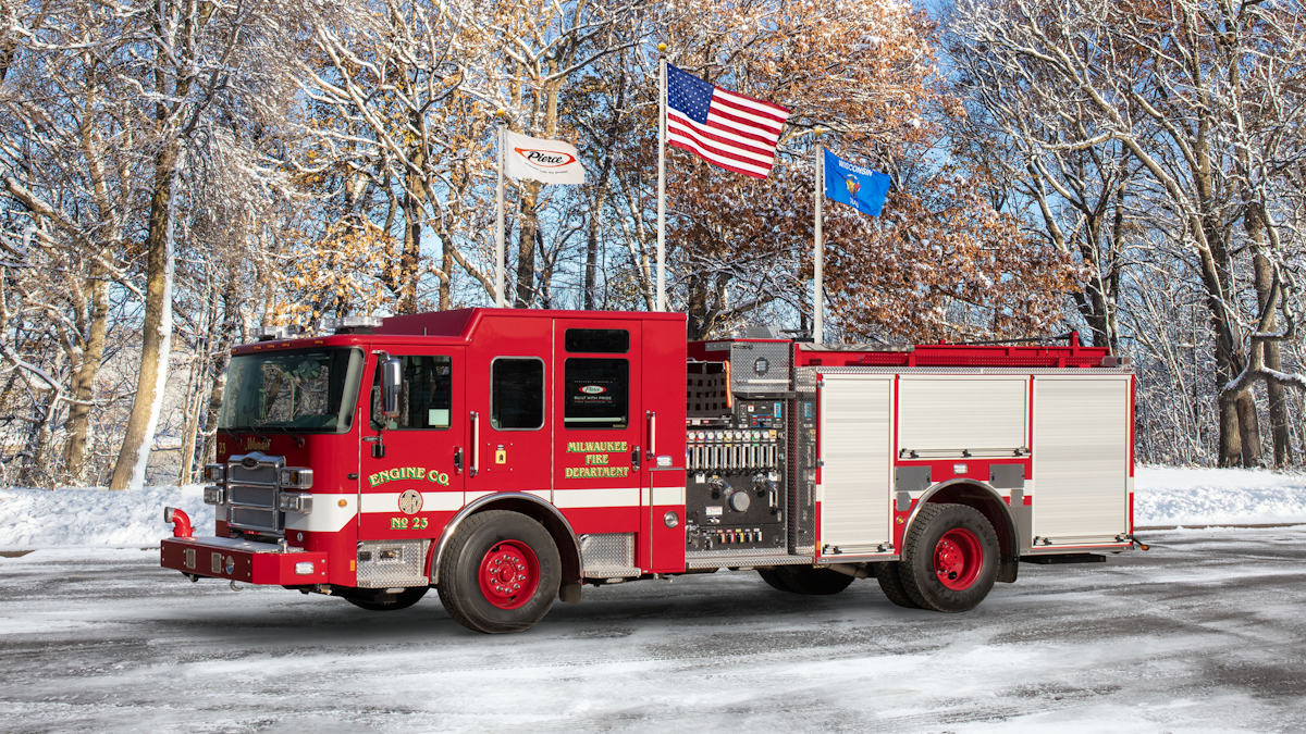 Milwaukee WI Fire Department New Fire Truck Delivery Firefighters