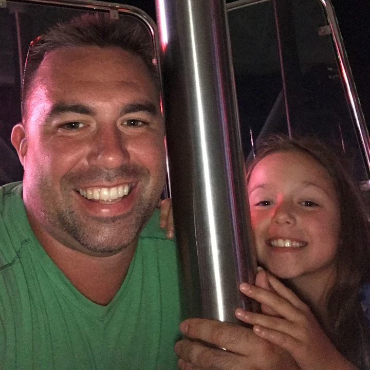 Worcester firefighter Christopher Roy and his daughter, Ava.