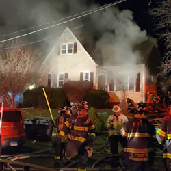 A New Haven, CT, firefighter and a resident were injured Sunday night during a three-alarm basement fire that displaced four people. A New Haven, CT, firefighter and a resident were injured Sunday night during a three-alarm basement fire that displaced four people.