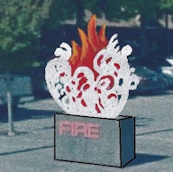 Santa Rosa, CA, artist Adrian Litman, who lost his home in the Tubbs fire two years ago, created the sculpture 'Splash &amp; Fire,' which now sits in front of the city's Fire Station 1.