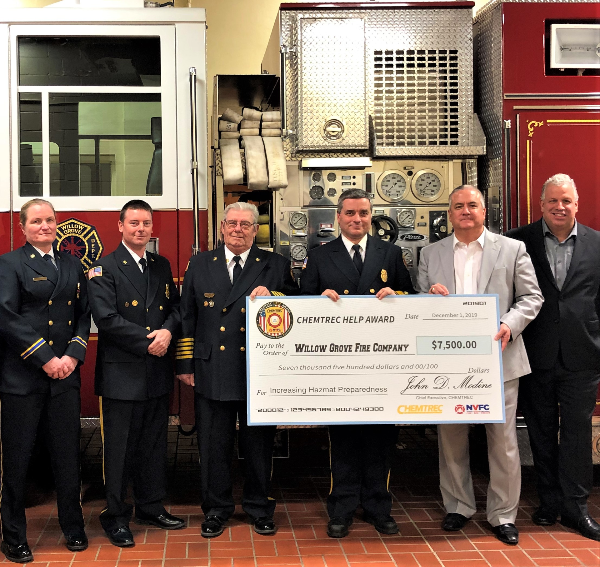 Award presentations were held at both departments.