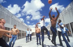 In most cases, the best type of evacuation of a penal institution is one by which inmates exit to an enclosed yard area or to another area within the facility. Unfortunately, structures that are built as detention centers for prisoners who await trial might not have outside areas to which they can be moved. In most cases, the best type of evacuation of a penal institution is one by which inmates exit to an enclosed yard area or to another area within the facility. Unfortunately, structures that are built as detention centers for prisoners who await trial might not have outside areas to which they can be moved.