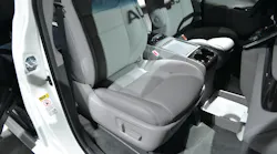 As a responder viewing this passenger front seat, it would be difficult to determine whether a seat-cushion airbag is present. Your safety, and that of the patient, depends on your assessment of the airbag status while you make patient contact.