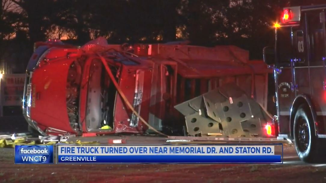 The Staton House fire apparatus rolled over enroute to a house fire.