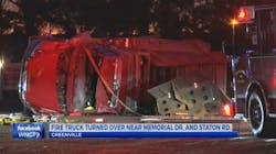 The Staton House fire apparatus rolled over enroute to a house fire. The Staton House fire apparatus rolled over enroute to a house fire.