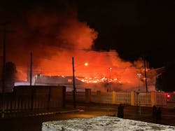 Wheeling firefighters battled the two-alarm fire on New Year's Eve. Wheeling firefighters battled the two-alarm fire on New Year's Eve.