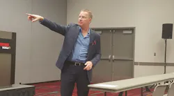 Kerry Mensior speaks during a classroom session at Firehouse World in Las Vegas on Tuesday, Feb. 25, 2020.