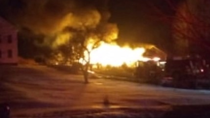 Five firefighters from two departments were injured battling a structure blaze in Middlefield, NY, late Wednesday.