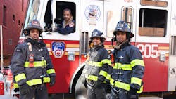 FDNY firefighter Robert Thomas, 61 (seated in apparatus), and his firefighting sons, Stephen Thomas, 25; Jason Thomas, 29; and Nathan Thomas, 27. FDNY firefighter Robert Thomas, 61 (seated in apparatus), and his firefighting sons, Stephen Thomas, 25; Jason Thomas, 29; and Nathan Thomas, 27.