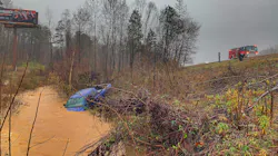 Huntersville, NC, firefighters saved the same pickup truck twice Thursday after fast-moving floodwaters swept the vehicle through a culvert a mile away from the first rescue.