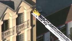 Two Pasadena, CA, firefighters were among five people hospitalized following a bee attack Thursday. Two Pasadena, CA, firefighters were among five people hospitalized following a bee attack Thursday.