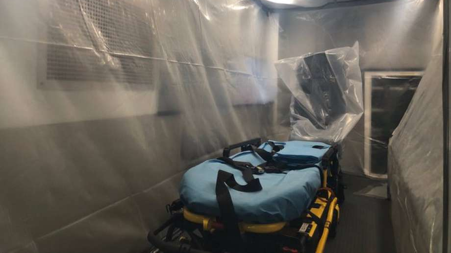San Antonio firefighters used a special infectious disease response ambulance to transport a Coronavirus patient from Joint Base San Antonio-Lackland on Thursday.