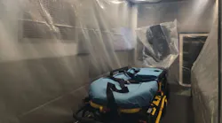 San Antonio firefighters used a special infectious disease response ambulance to transport a Coronavirus patient from Joint Base San Antonio-Lackland on Thursday.