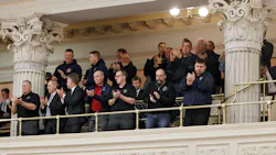 First responders applaud the passage of the first responders workman's compensation bill at the Ohio House of representatives on Wednesday, Feb. 12, 2020. First responders applaud the passage of the first responders workman's compensation bill at the Ohio House of representatives on Wednesday, Feb. 12, 2020.