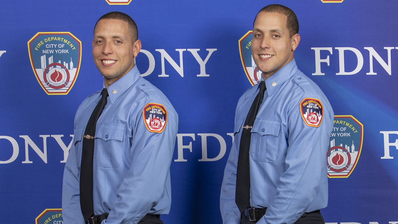 Probationary FDNY EMTs and twin brothers Anthony and Luis Sanchez.