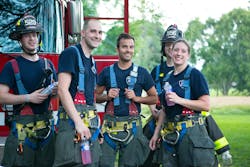 The Brighton Fire Department in Rochester, NY, is a combination department that has 70 active volunteers. The Brighton Fire Department in Rochester, NY, is a combination department that has 70 active volunteers.