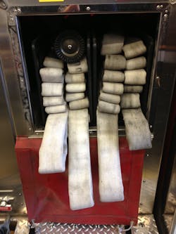 Because the entire length of preconnected hoselines (pictured) must be deployed, there’s a risk of excess hose, which can mean kinks. Static hose stretches allow the crew to deploy only the amount of hose that’s needed. Because the entire length of preconnected hoselines (pictured) must be deployed, there’s a risk of excess hose, which can mean kinks. Static hose stretches allow the crew to deploy only the amount of hose that’s needed.