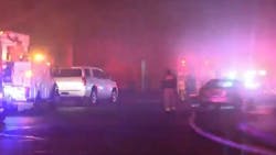 An Albuquerque, NM, firefighter was taken to the firefighter after falling through the second floor with another firefighter while battling a house blaze that killed one person early Friday. An Albuquerque, NM, firefighter was taken to the firefighter after falling through the second floor with another firefighter while battling a house blaze that killed one person early Friday.