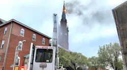 Baltimore City firefighters battled a multi-alarm blaze at Urban Bible Fellowship Church after its steeple caught fire Saturday.
