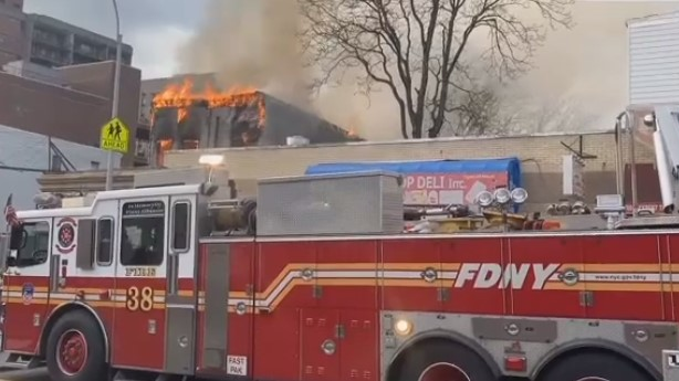 More than 100 FDNY firefighters battled a blaze that broke out an abandoned building in the Bronx on Monday morning.