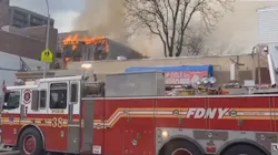 More than 100 FDNY firefighters battled a blaze that broke out an abandoned building in the Bronx on Monday morning.