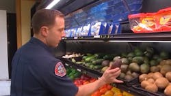Glendale, CA, firefighter Spencer Hammond is one of the members of the department who is helping residents housebound because of the coronavirus pandemic by buying and delivering groceries to them.