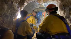San Bernardino County, CA, firefighters and multiple Urban Search and Rescue teams staged a daring and complex rescue of a man trapped in a remote abandoned mine Sunday.