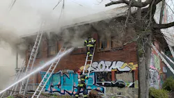 A Seattle firefighter suffered minor injuries battling a blaze at a vacant apartment that took crews more than five hours extinguish Saturday. A Seattle firefighter suffered minor injuries battling a blaze at a vacant apartment that took crews more than five hours extinguish Saturday.