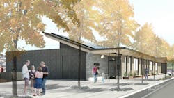 In Mosier, OR, a solar array will provide electricity to the fire station portion of a mixed-use facility during the day and send any surplus to the electric grid. In Mosier, OR, a solar array will provide electricity to the fire station portion of a mixed-use facility during the day and send any surplus to the electric grid.