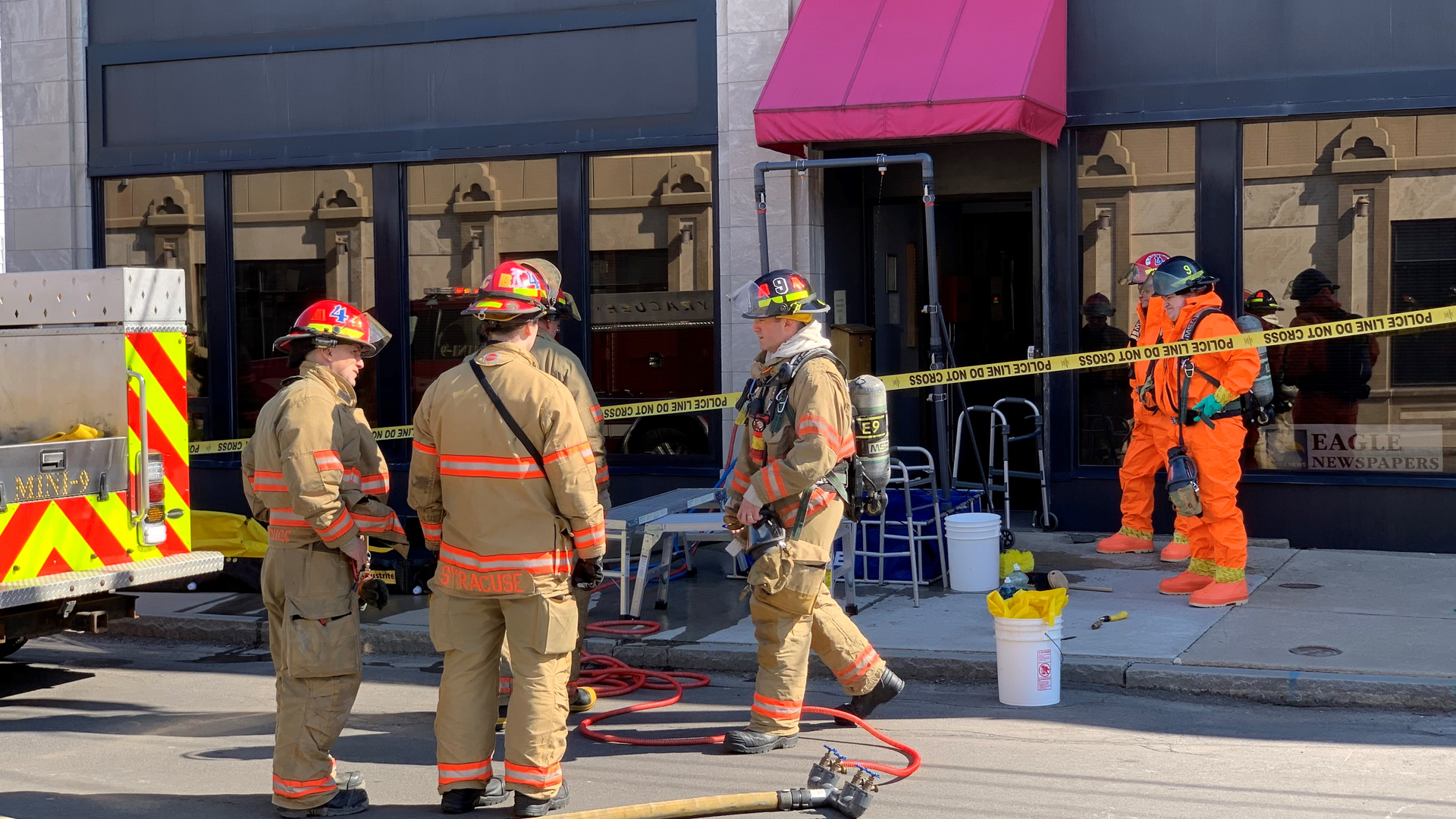 Syracuse, NY, Fire Department's hazardous material team responded to a 9-1-1 call about a potentially toxic package that caused the evacuation of a city post office building Monday.