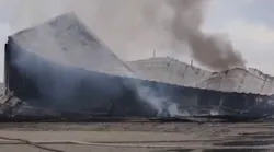 Flames destroyed vehicles and equipment after Webbers Falls, OK, Fire Department's station caught fire Wednesday afternoon.