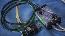 A pneumatically actuated ventilator used by the West Palm Beach, FL, Fire Department. A pneumatically actuated ventilator used by the West Palm Beach, FL, Fire Department.