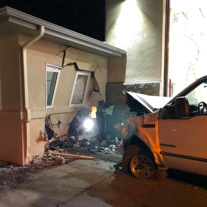 A 22-year-old man was charged with driving under the influence after he lost control of his truck and slammed into the wall of Hanford, CA, Fire Department's Station 3 early Satruday.