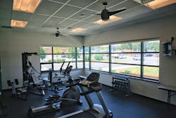 Fitness rooms should have dedicated HVAC systems with heat recovery as well as adequate fresh-air supply and exhaust to control odor and to maintain a healthy, comfortable environment.