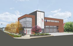 Arlington, VA, County Fire Station 8 incorporates holistically healthy strategies including secluded bunk rooms, natural light and a transition zone with a decontamination room. Arlington, VA, County Fire Station 8 incorporates holistically healthy strategies including secluded bunk rooms, natural light and a transition zone with a decontamination room.