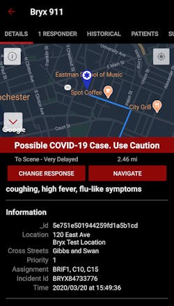 Bryx 911 Covid 19 App Screenshot Bryx 911 Covid 19 App Screenshot