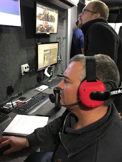 The technology of emergency vehicle simulators allows a simulation evaluator to change conditions on the fly to see how the driver trainee reacts. The technology of emergency vehicle simulators allows a simulation evaluator to change conditions on the fly to see how the driver trainee reacts.