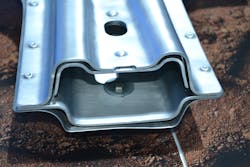 Pop rivets, not spot welds, are utilized to hold together multiple pieces of the F-150 pillar.