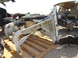 Aluminum upper rail components under F-Series aluminum front fenders has a truss design. Aluminum upper rail components under F-Series aluminum front fenders has a truss design.