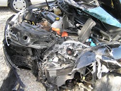 Once the hood is opened, the presence of the orange-colored cable and connectors is a telltale sign of a hybrid vehicle. Orange cabling on a hybrid or EV also might be visible beneath the floorpan of a vehicle or in the trunk or rear liftgate/hatchback area. Once the hood is opened, the presence of the orange-colored cable and connectors is a telltale sign of a hybrid vehicle. Orange cabling on a hybrid or EV also might be visible beneath the floorpan of a vehicle or in the trunk or rear liftgate/hatchback area.