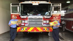 Burton Fire District firefighters participate in a local school’s Virtual Spirit Week “What are you reading today?” while also illustrating proper social distancing. Burton Fire District firefighters participate in a local school’s Virtual Spirit Week “What are you reading today?” while also illustrating proper social distancing.